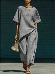 Women's Pajama Set – Lightweight Linen – Casual Comfort