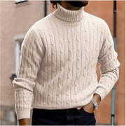 Lightweight Men's Cable Knit Pullover Sweater for Cozy Style