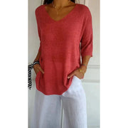 Lightweight V-Neck Knit Top for Summer Women’s Cute Tops Collection