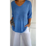 Lightweight V-Neck Knit Top for Summer Women’s Cute Tops Collection