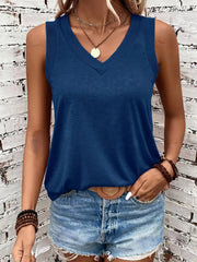 Women's Sleeveless V-Neck Top – Lightweight – Cute Summer Tops for Women