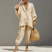 Linen Batwing Sleeve Set