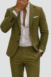 Linen Blazer and Pant Set Two Piece Formal Wear