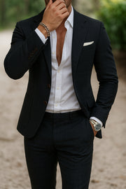 Linen Blazer and Pant Set Two Piece Formal Wear
