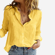 Linen Button-Up Blouse