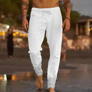Linen Casual Pants Relaxed Fit Wide Leg Wear Breathable Lightweight Beach