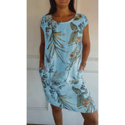 Linen Floral Summer Dress