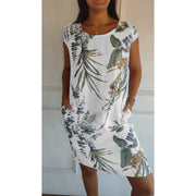 Linen Floral Summer Dress