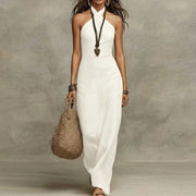 Linen Halter Maxi Dress