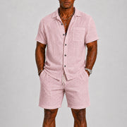 Linen Shirt and Shorts Set Style Casual Matching