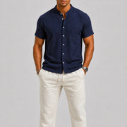 Linen Short Sleeve Shirt Set