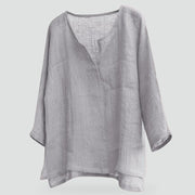 Linen V-Neck Blouse