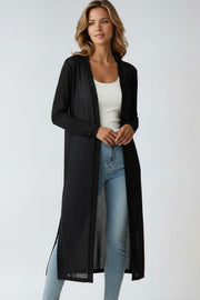 Long Open-Front Cardigan