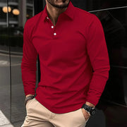 Long Sleeve Polo Shirt Casual Style Sleeved