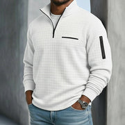 Long Sleeve Waffle Knit Pullover Casual Wear