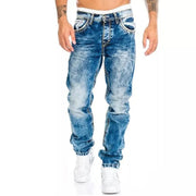 Men's Baggy Fit Denim Jeans with Vintage Wash for Casual Style