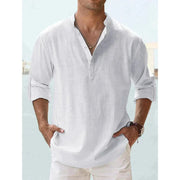 Men's Linen Polo Shirt with Comfortable Fit for Casual and Work