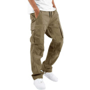 Men's Casual Cargo Pants with Durable Fabric and Multiple Pockets