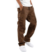 Men's Casual Cargo Pants with Durable Fabric and Multiple Pockets