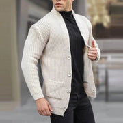 Men's Casual Knit Cardigan with Utility Pockets for Urban Style