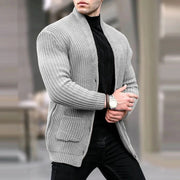Men's Casual Knit Cardigan with Utility Pockets for Urban Style