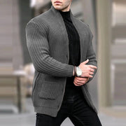 Men's Casual Knit Cardigan with Utility Pockets for Urban Style