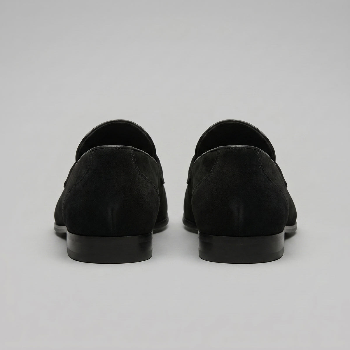 Men's Classic Suede-Effect Penny Loafers with Stitched Apron Toe