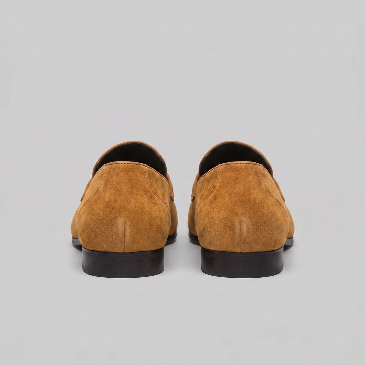 Men's Classic Suede-Effect Penny Loafers with Stitched Apron Toe