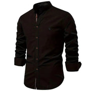 Men's Cotton Mandarin Collar Shirt for Comfortable Fabric Wear