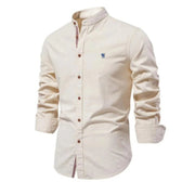 Men's Cotton Mandarin Collar Shirt for Comfortable Fabric Wear