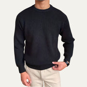 Men's Cozy Ribbed Cotton Blend Sweater with Quarter Zip Pullover Style
