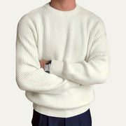 Men's Cozy Ribbed Cotton Blend Sweater with Quarter Zip Pullover Style