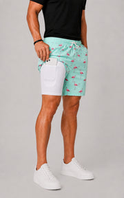 Men's Hawaiian Flamingo Swim Shorts