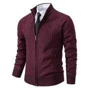 Relaxed Knit Cardigan with Button Front and Ribbed Cuffs for Men