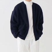 Soft Knit Cardigan with Open Front and Long Sleeves for Men