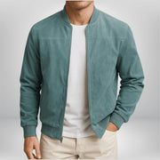 Men's Leather Bomber Jacket with Premium Craftsmanship