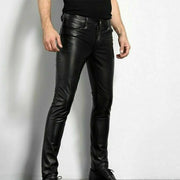 Men's Leather Pants with Sleek Fit for Versatile Outfits