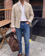 Men's Linen Blazer Jacket for Casual and Semi-Formal Wear