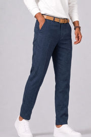 Men's Linen Trousers with Side Pockets for Casual and Formal Wear