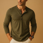 Men's Long Sleeve Henley Shirt Comfortable Casual Wear