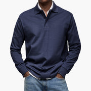 Men's Breathable Cotton Polo Shirt with Button Placket