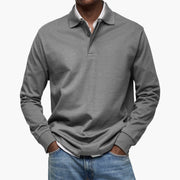 Men's Breathable Cotton Polo Shirt with Button Placket