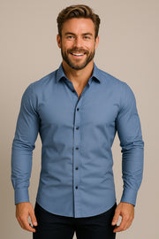 Men's Long Sleeve White Shirt Wrinkle-Free Wedding Guest Outfits