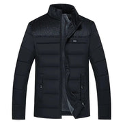 Men's Padded Fleece Lined Winter Jacket with Insulated Collar
