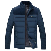 Men's Padded Fleece Lined Winter Jacket with Insulated Collar