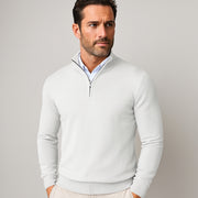 Men's Quarter-Zip Cotton Sweater for Modern Comfort and Classic Style