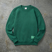 Men's Relaxed Textured Knit Sweatshirt for Quarter Zip Pullover Style