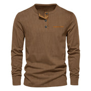 Men's Ribbed Cotton Henley Shirt for Cute Casual Looks and Everyday Style