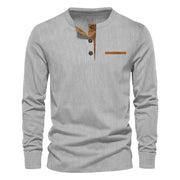 Men's Ribbed Cotton Henley Shirt for Cute Casual Looks and Everyday Style