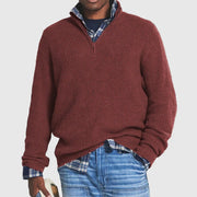 Men's Ribbed Quarter-Zip Sweater for Smart Casual Looks and Business
